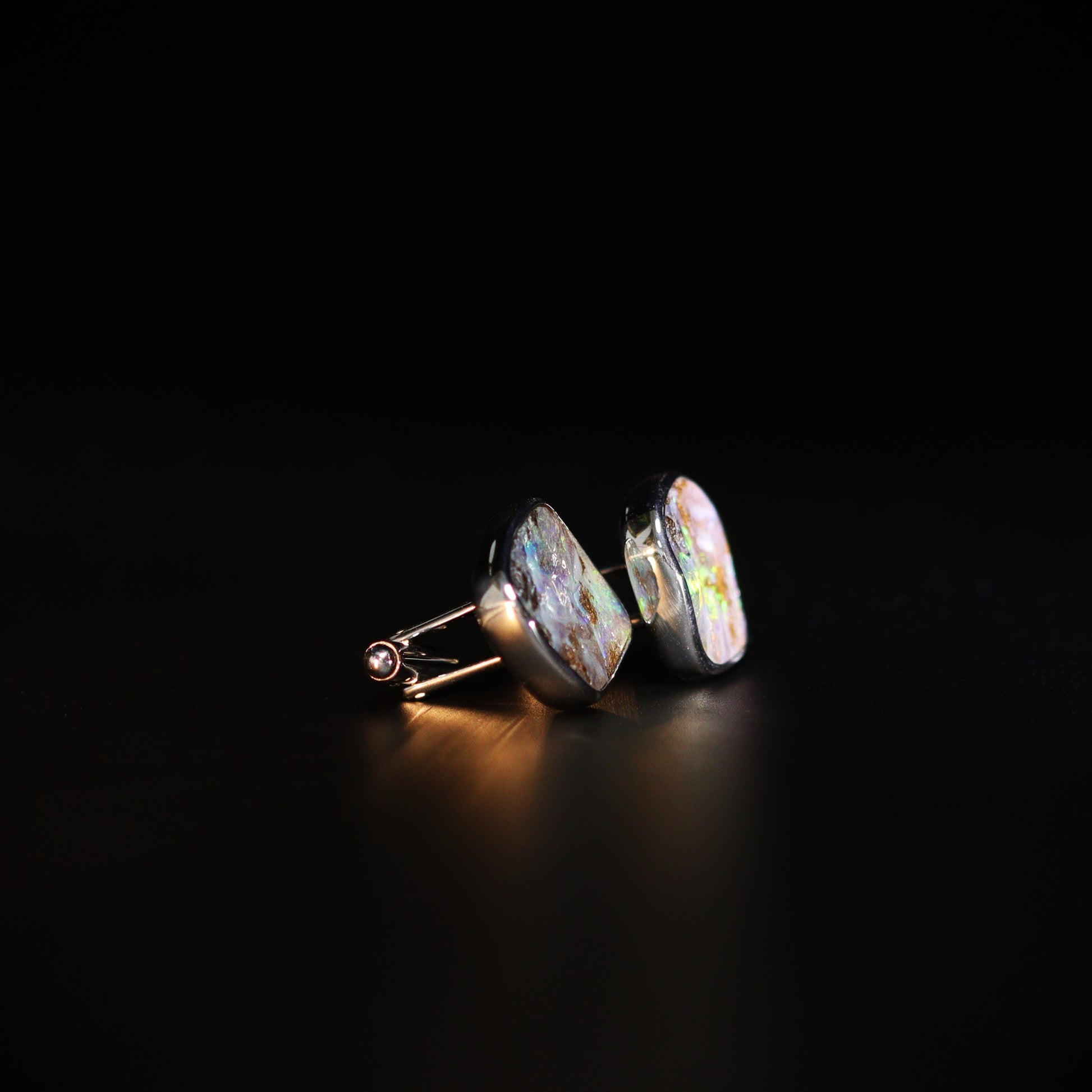 Australian Boulder Opal silver Cufflinks 