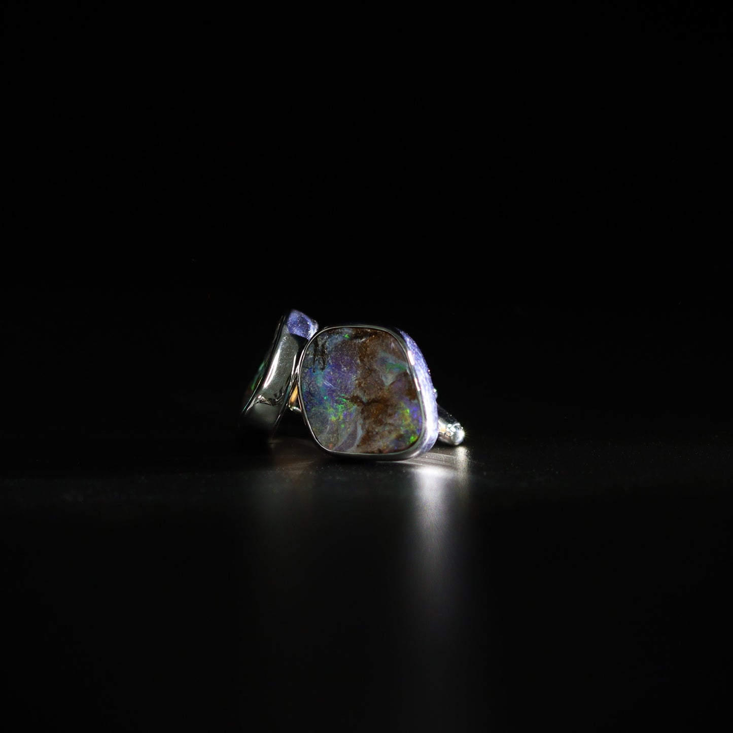 Australian Boulder Opal silver Cufflinks 