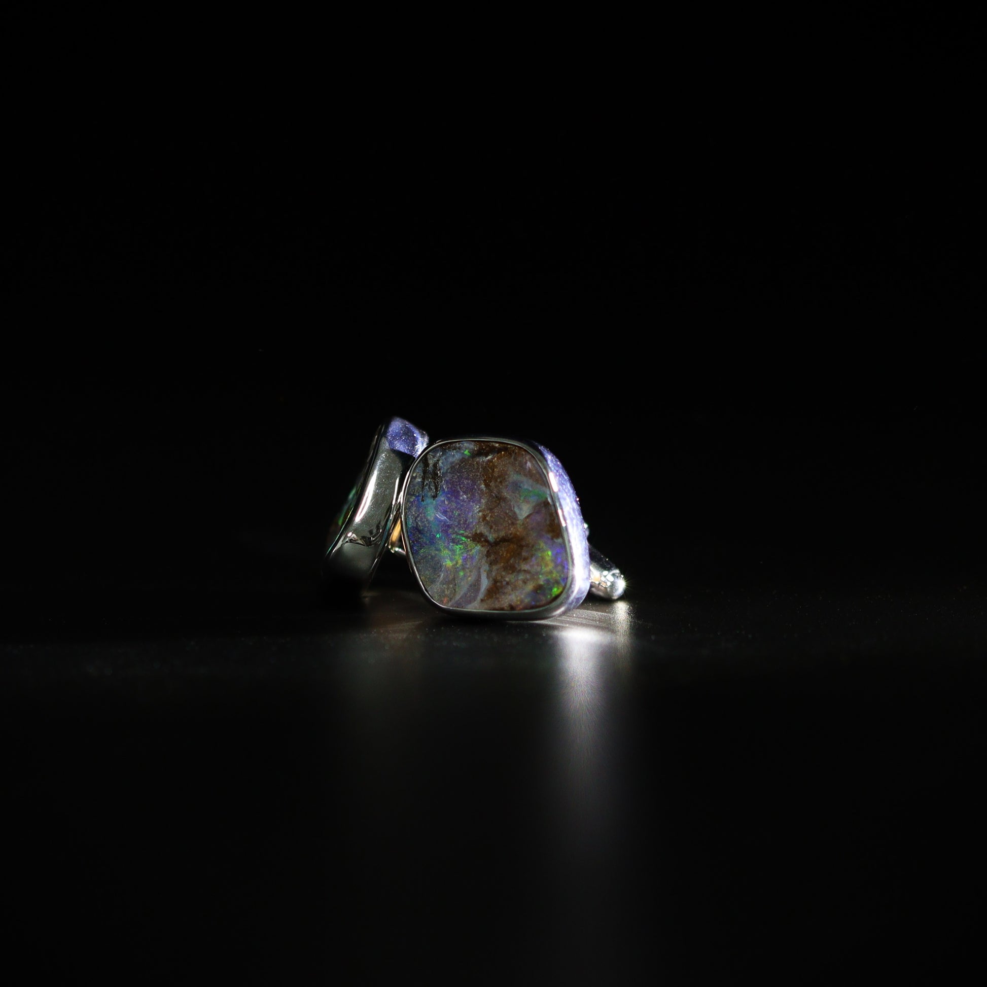 Australian Boulder Opal silver Cufflinks 