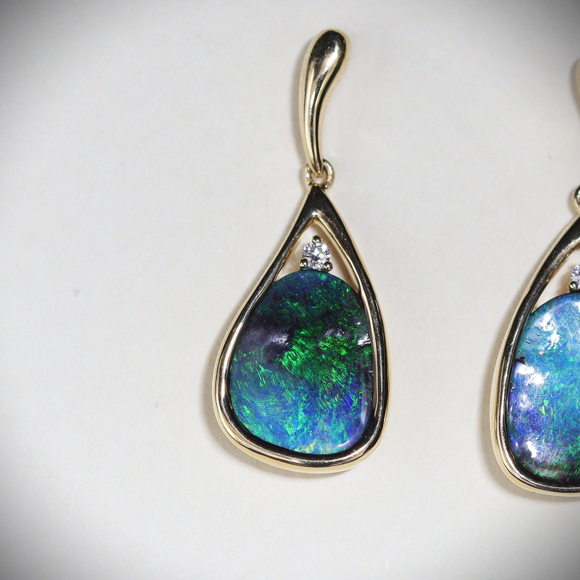 Australian Boulder Opal 18 karat gold Earrings