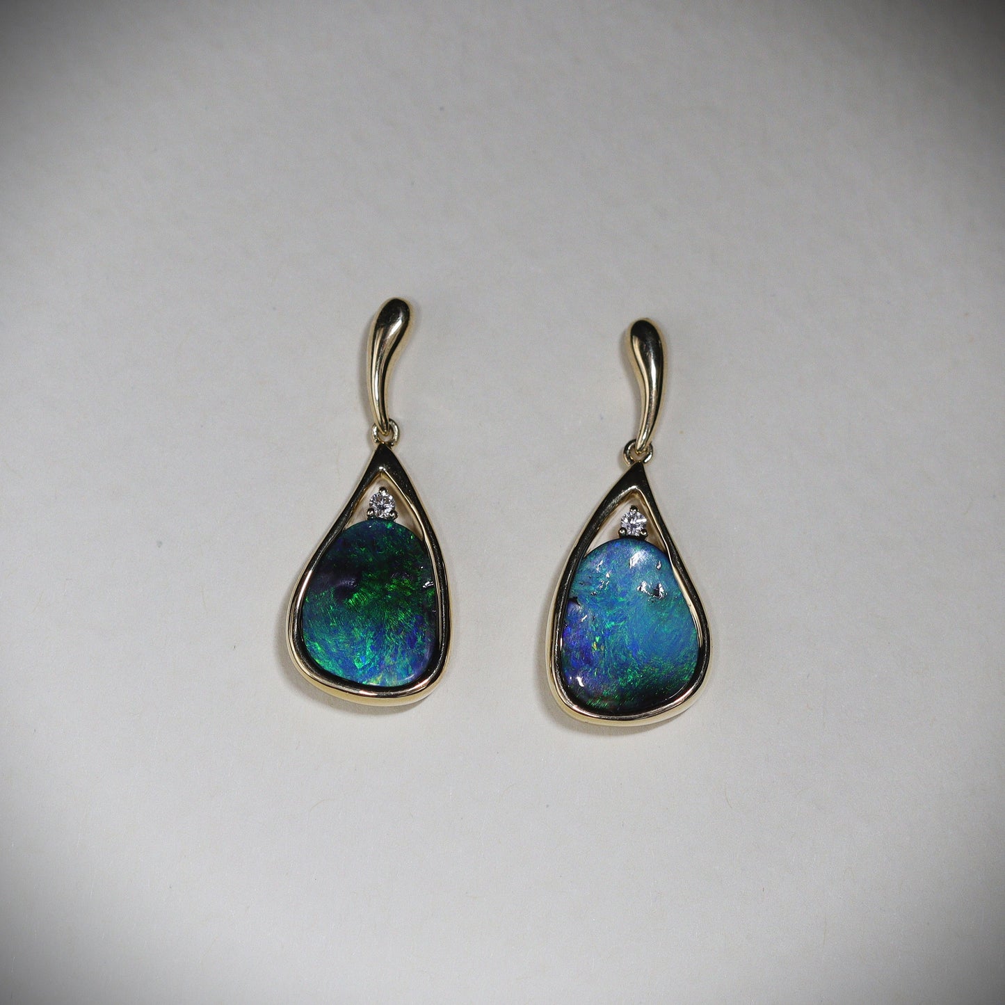 Australian Boulder Opal 18 karat gold Earrings