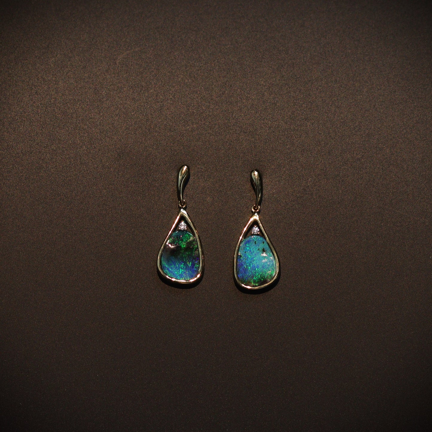 Australian Boulder Opal 18 karat gold Earrings