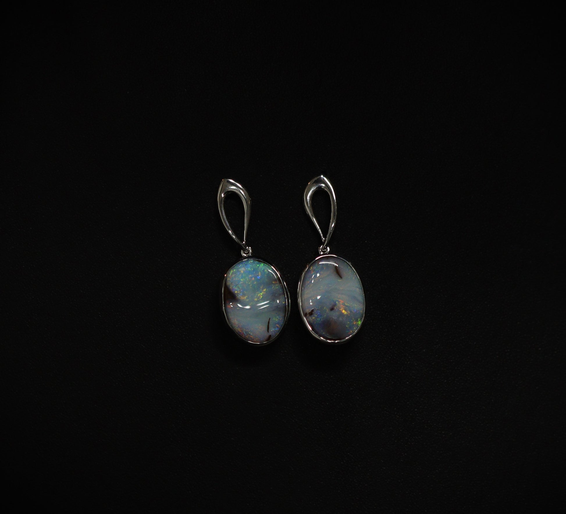 Australian Boulder opal sterling silver pendant
