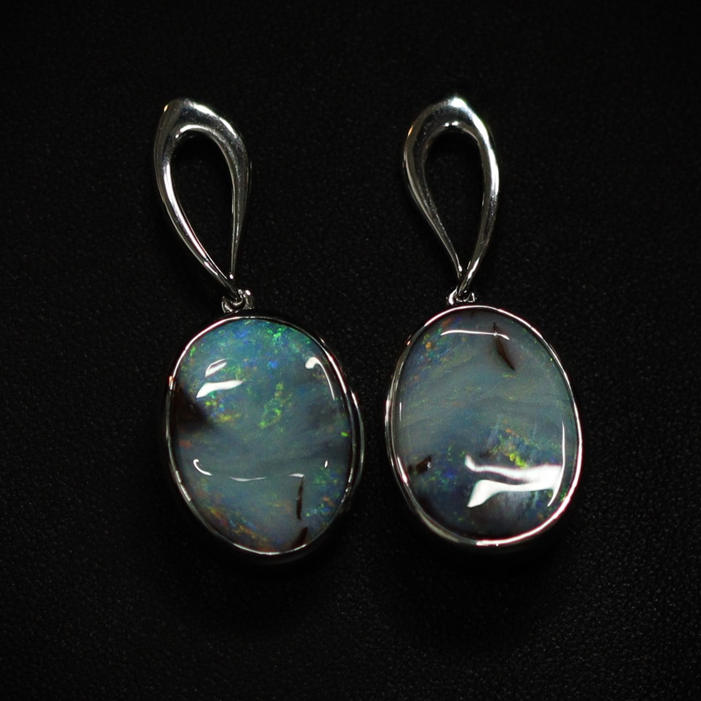 Australian Boulder opal sterling silver pendant