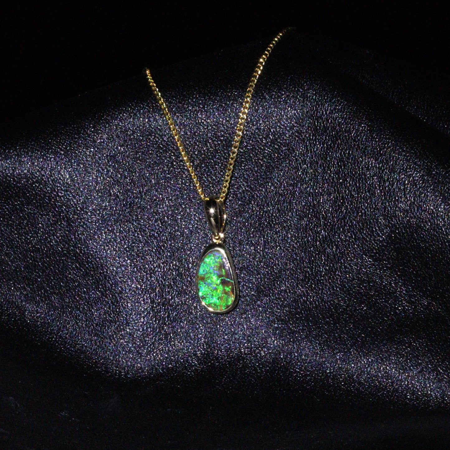 Australian Boulder Opal 189K Gold Pendant