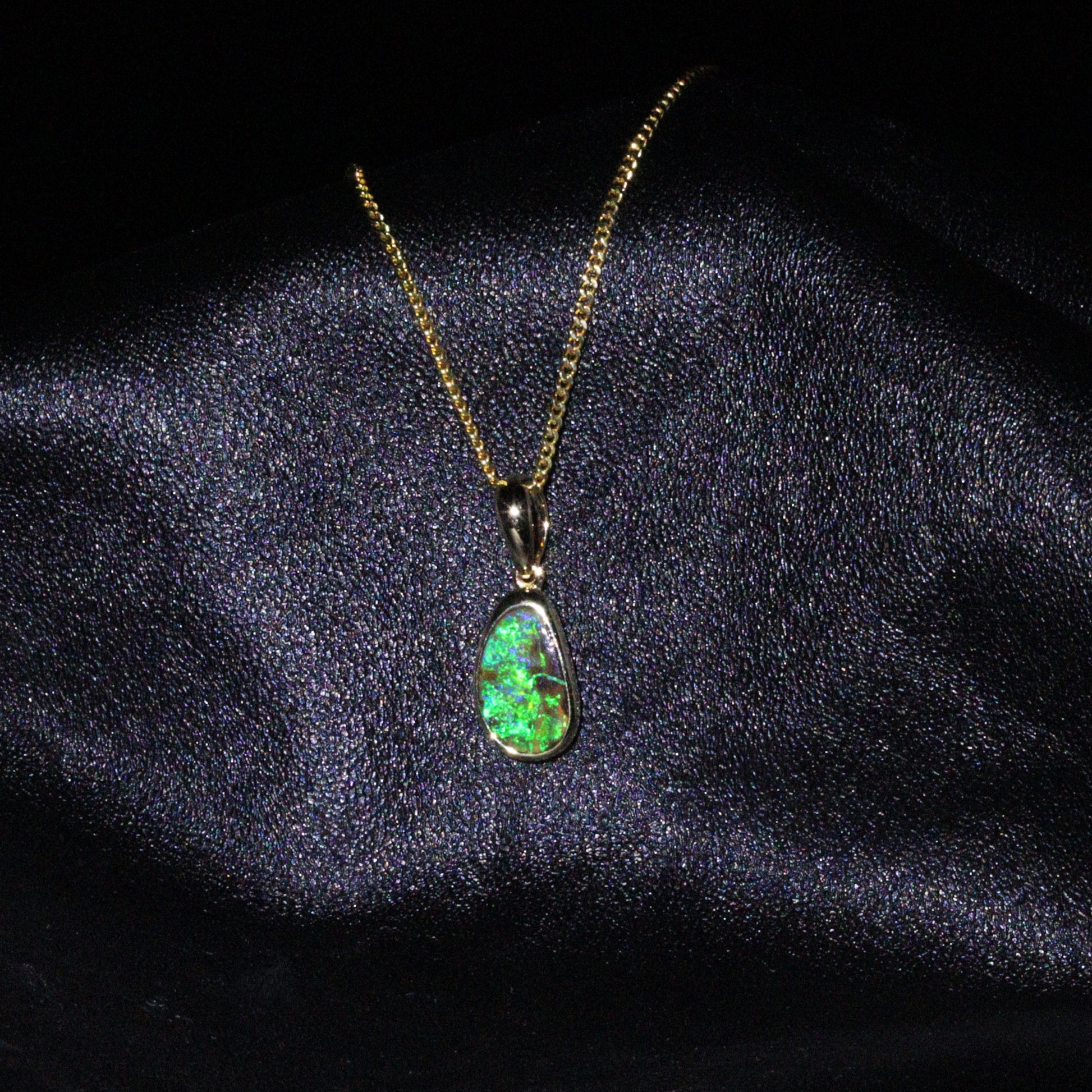 Australian Boulder Opal 189K Gold Pendant