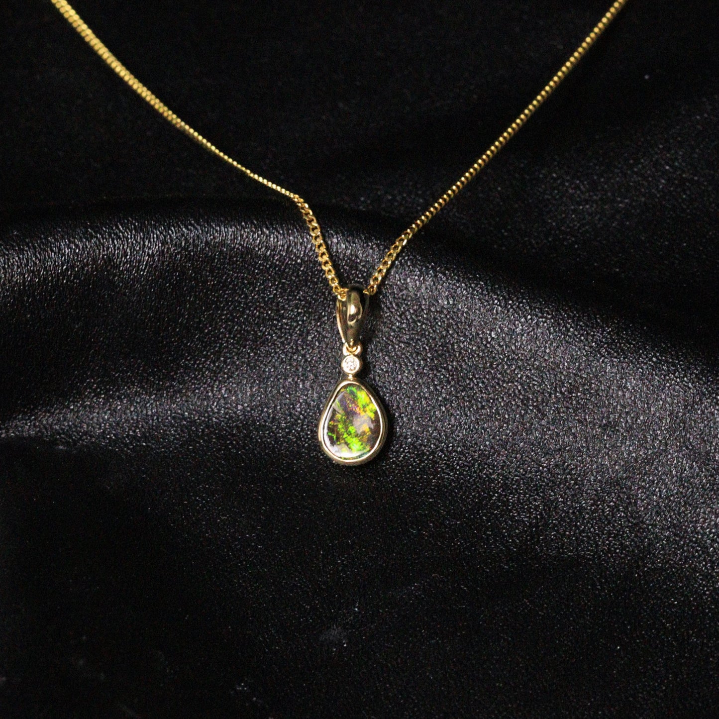 Australian Boulder Opal 18K Gold Pendant