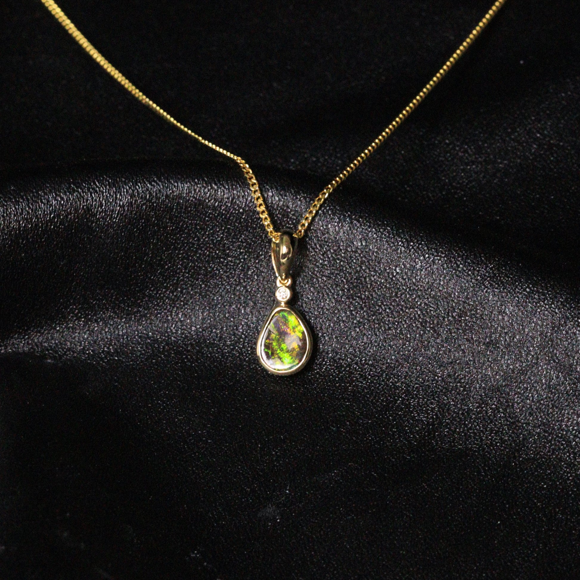 Australian Boulder Opal 18K Gold Pendant