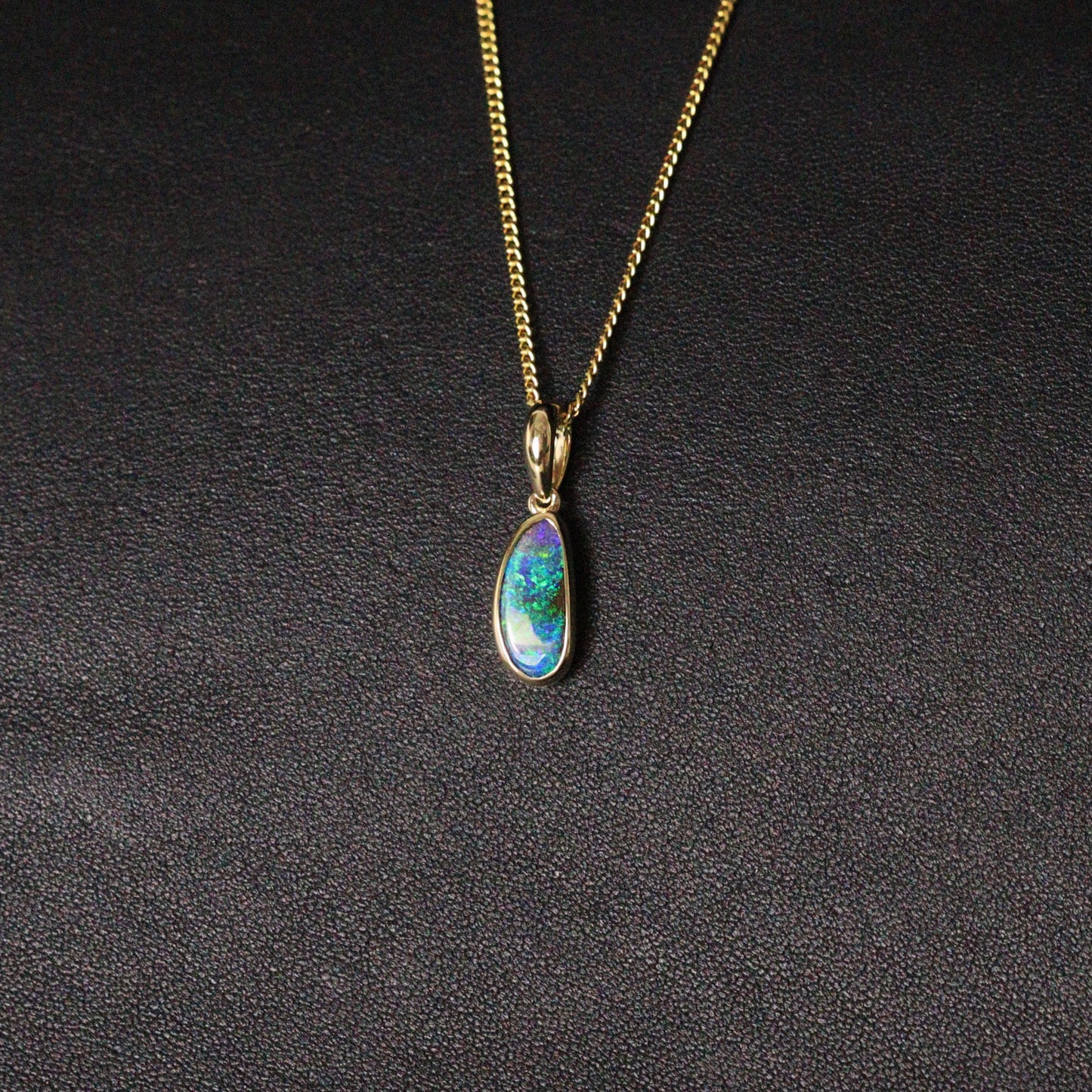 Australian Boulder Opal 18K Gold Pendant