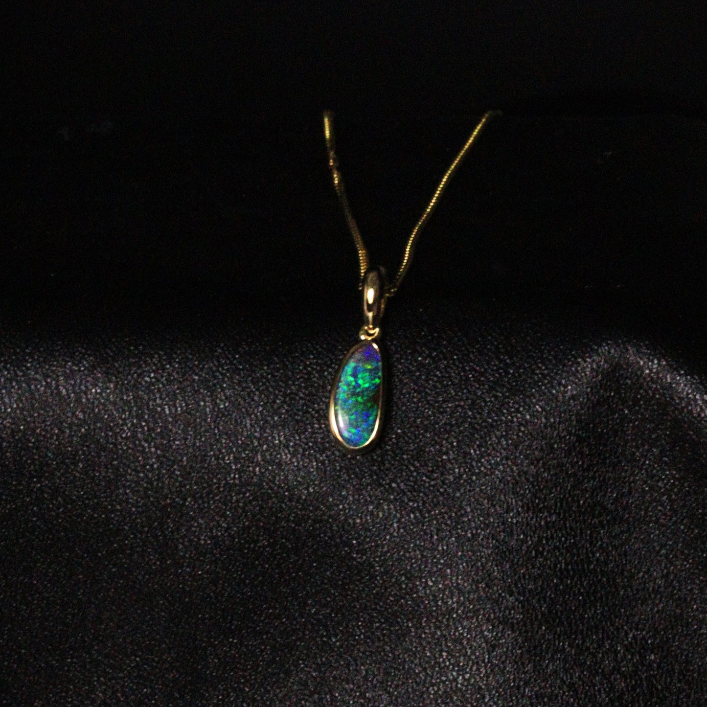 Australian Boulder Opal 18K Gold Pendant