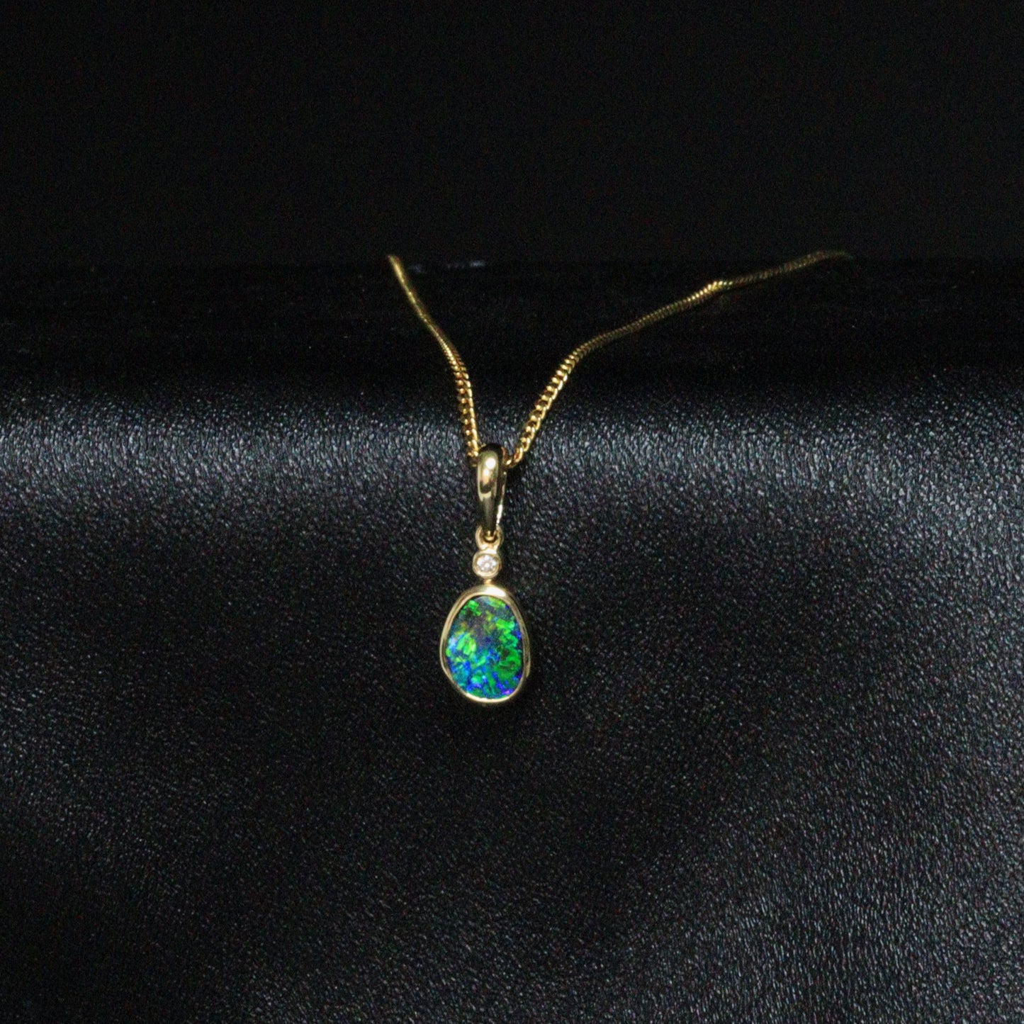 Australian Boulder Opal 18K Gold Pendant