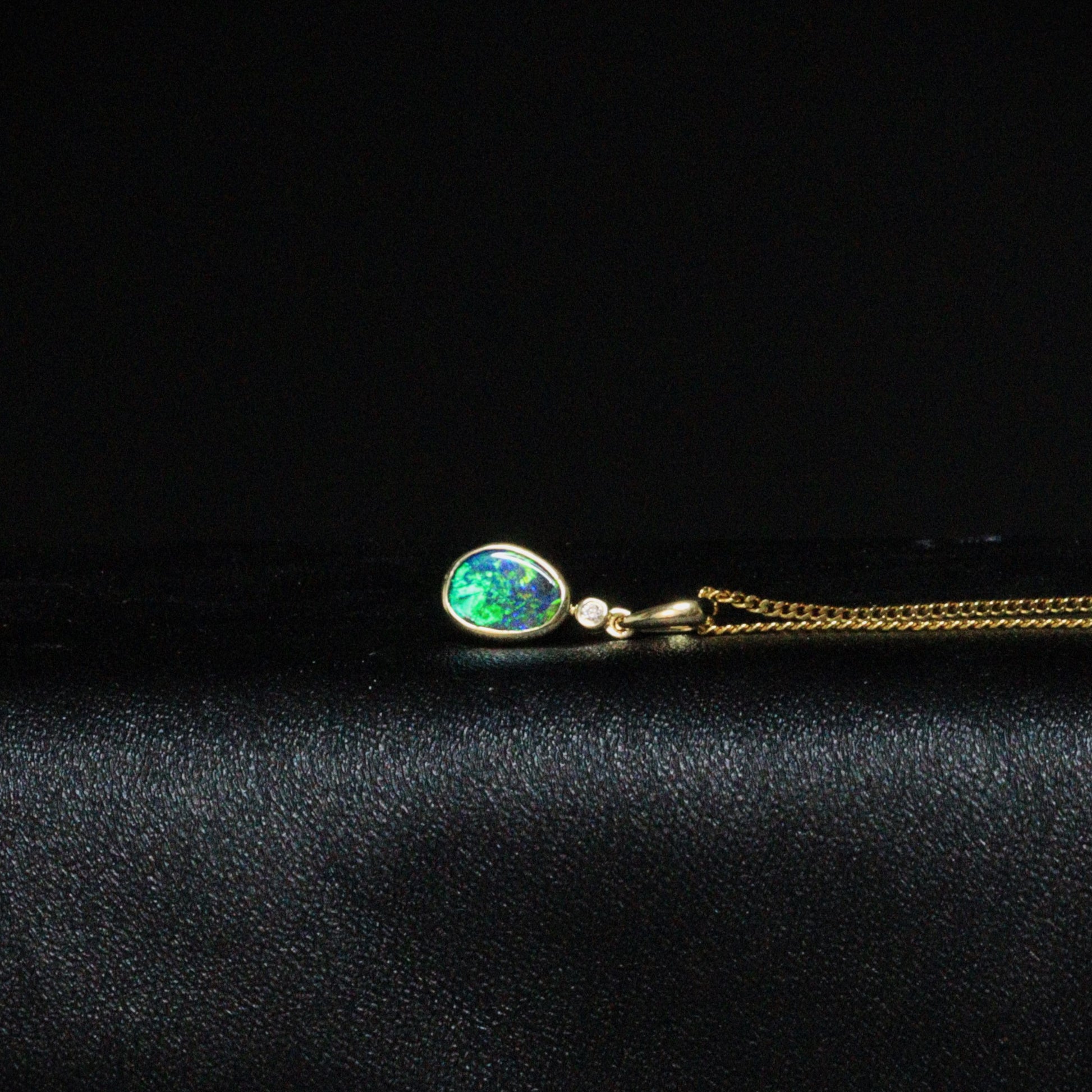 Australian Boulder Opal 18K Gold Pendant