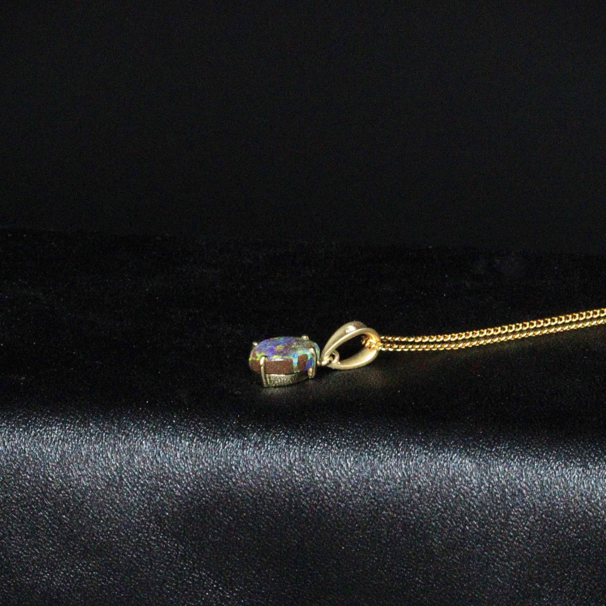 Australian Boulder Opal 18K Gold Pendant
