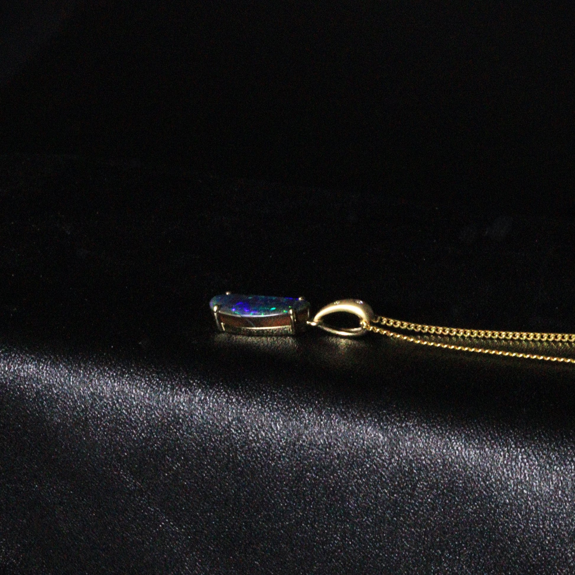 Australian Boulder Opal 18K Gold Pendant