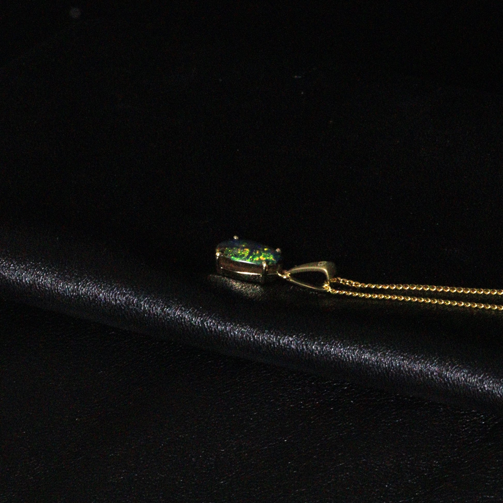 Australian Boulder Opal 18K Gold Pendant