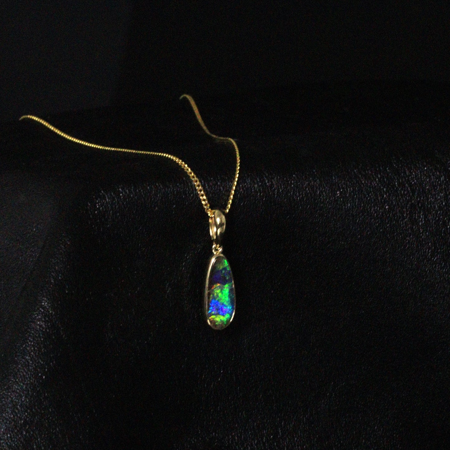 Australian Boulder Opal 18K Gold Pendant