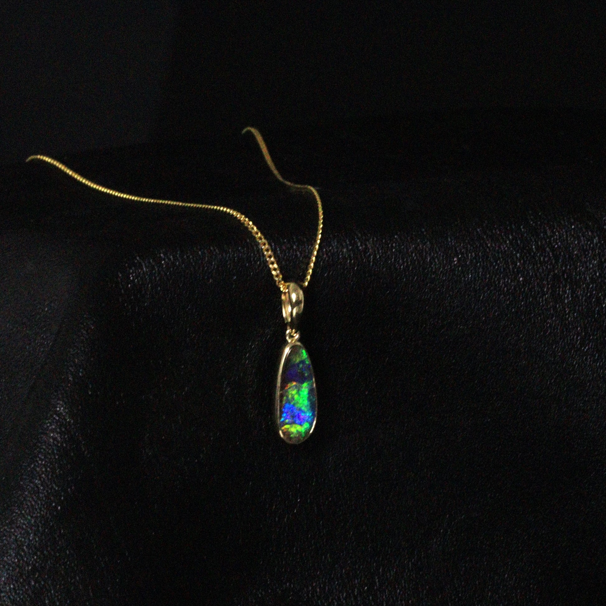 Australian Boulder Opal 18K Gold Pendant