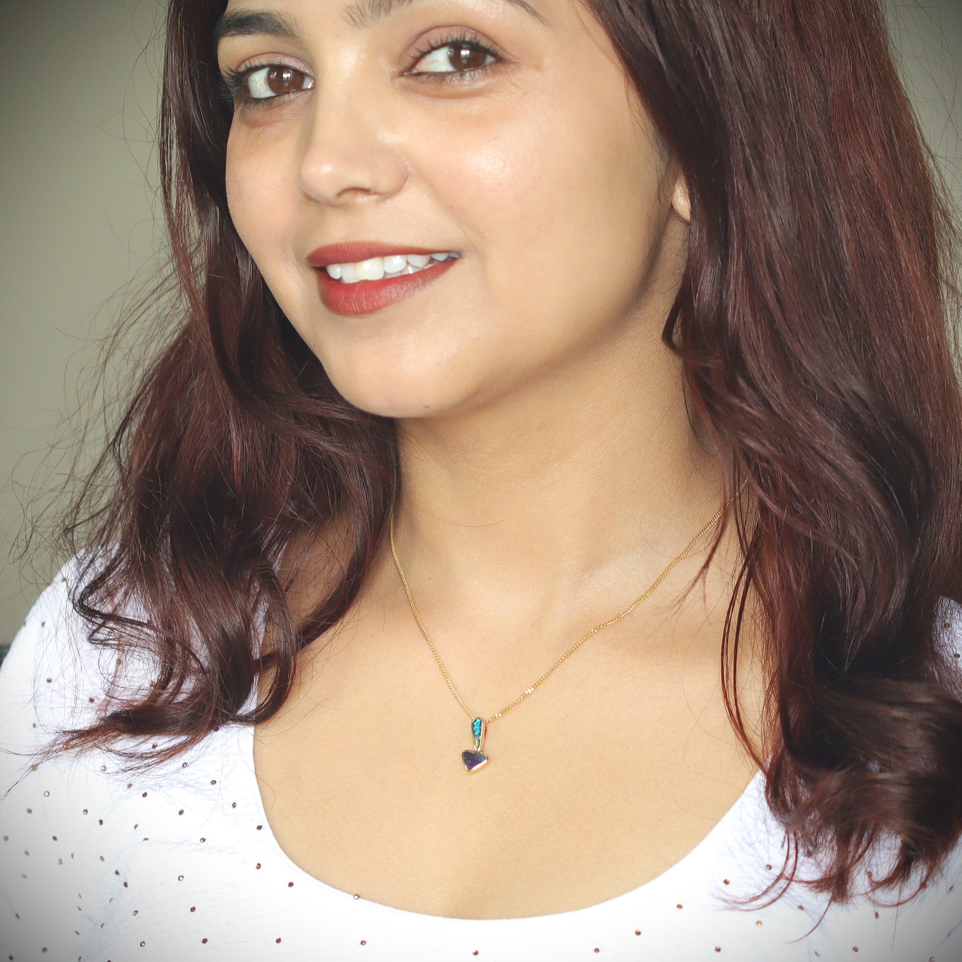 Australian Boulder Opal 18K Gold Pendant