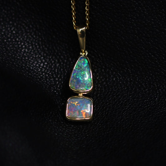 Australian Boulder Opal 18kt Gold Pendant 2081
