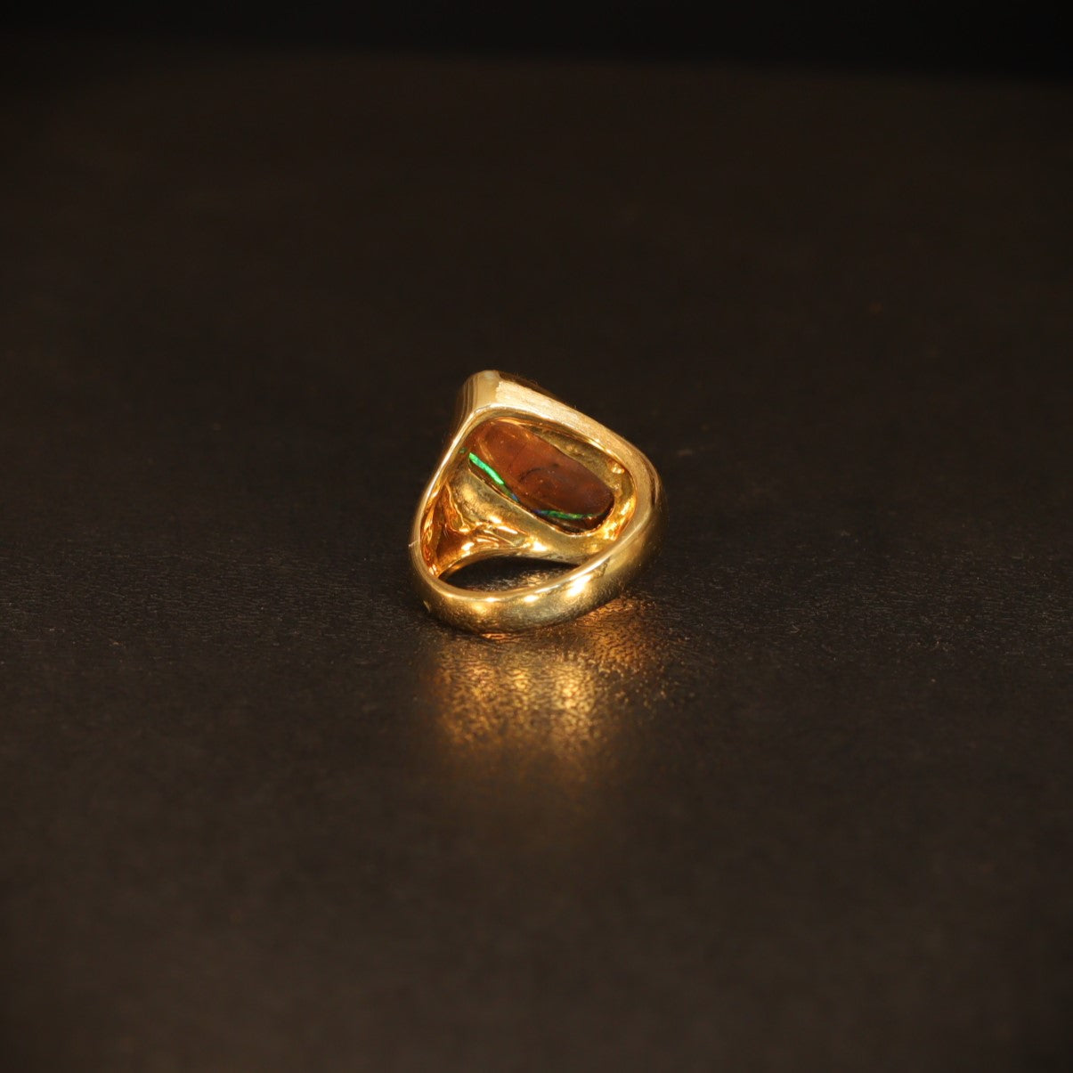 Australian Boulder Opal 18K gold ring