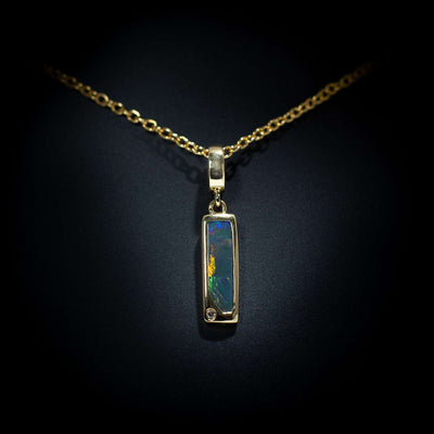 Australian Black Opal pendant - 1036