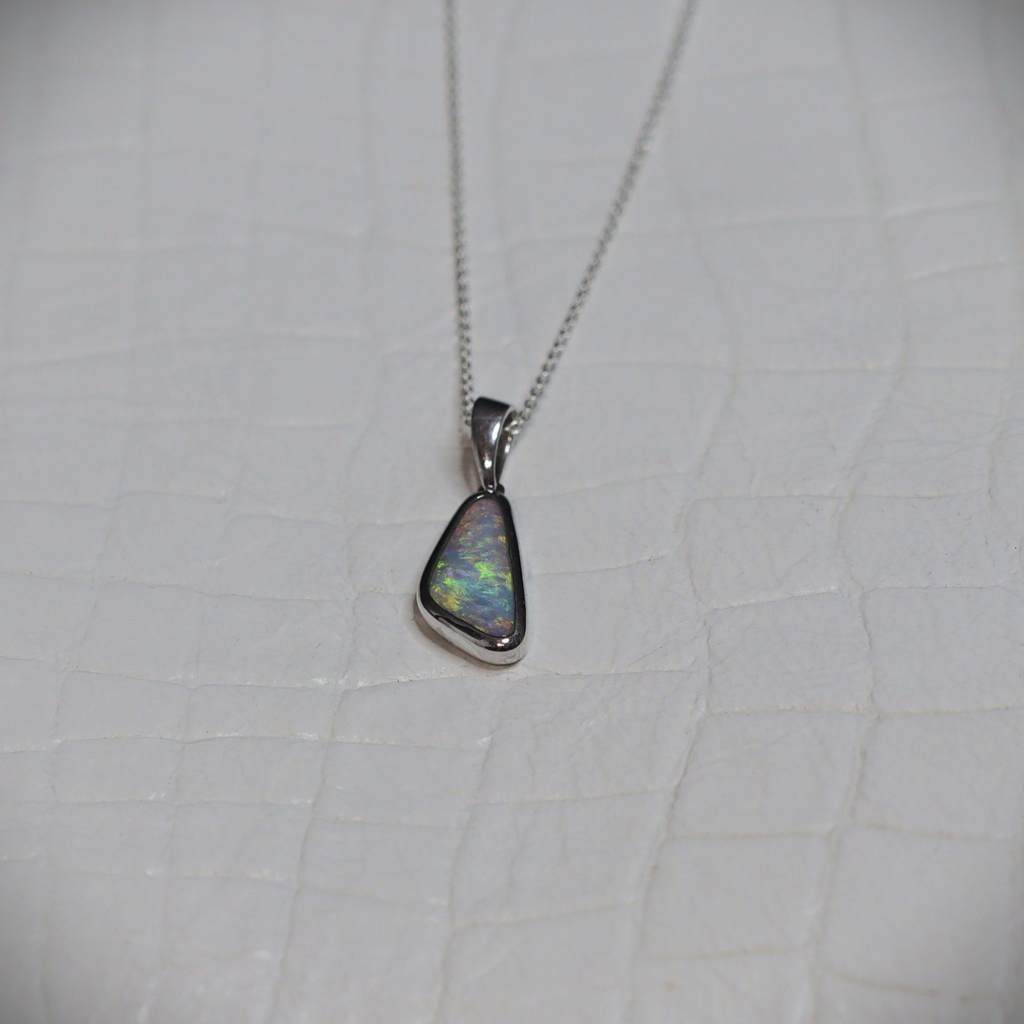 Australian Black Opal silver pendant