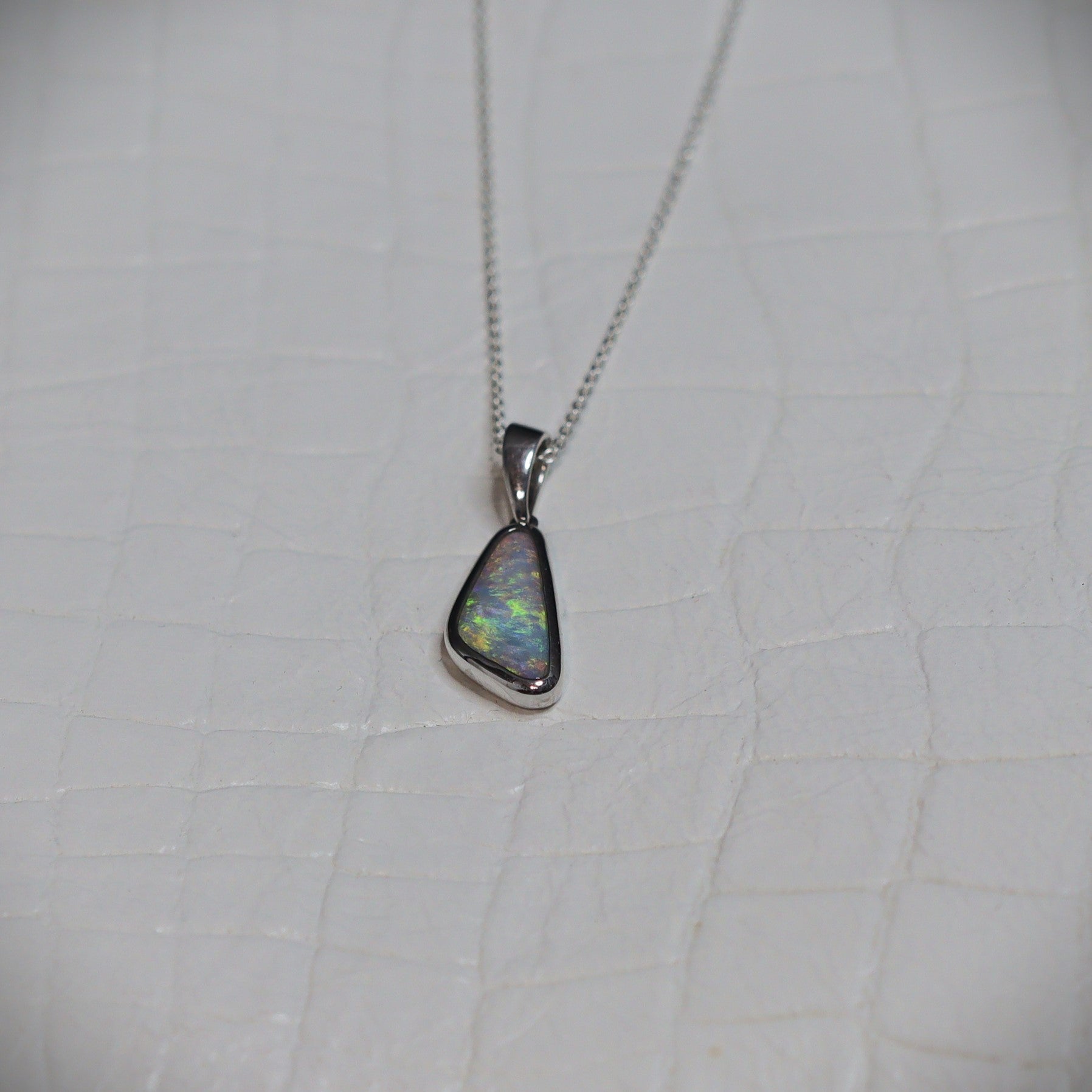 Australian Black Opal silver pendant