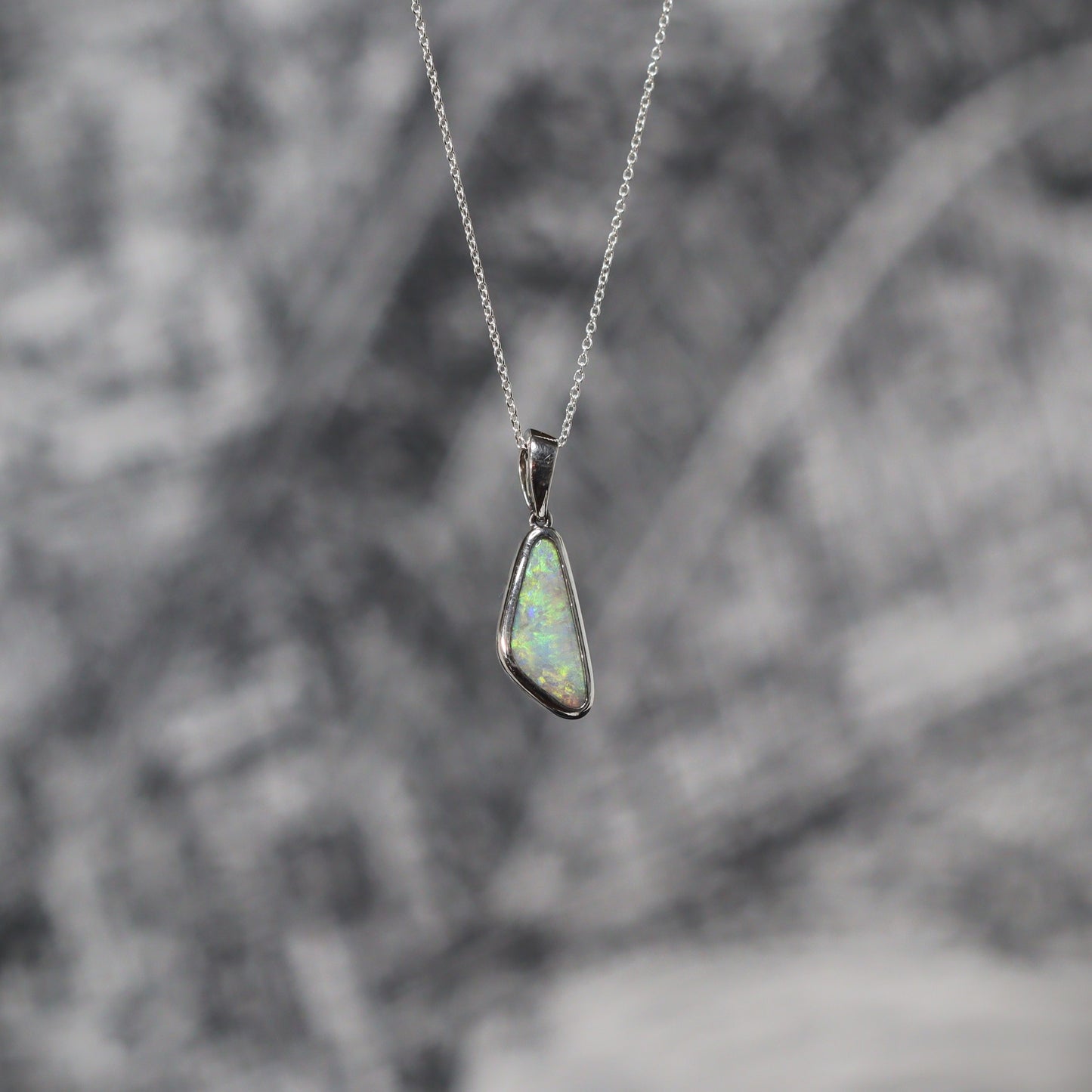 Australian Black Opal silver pendant