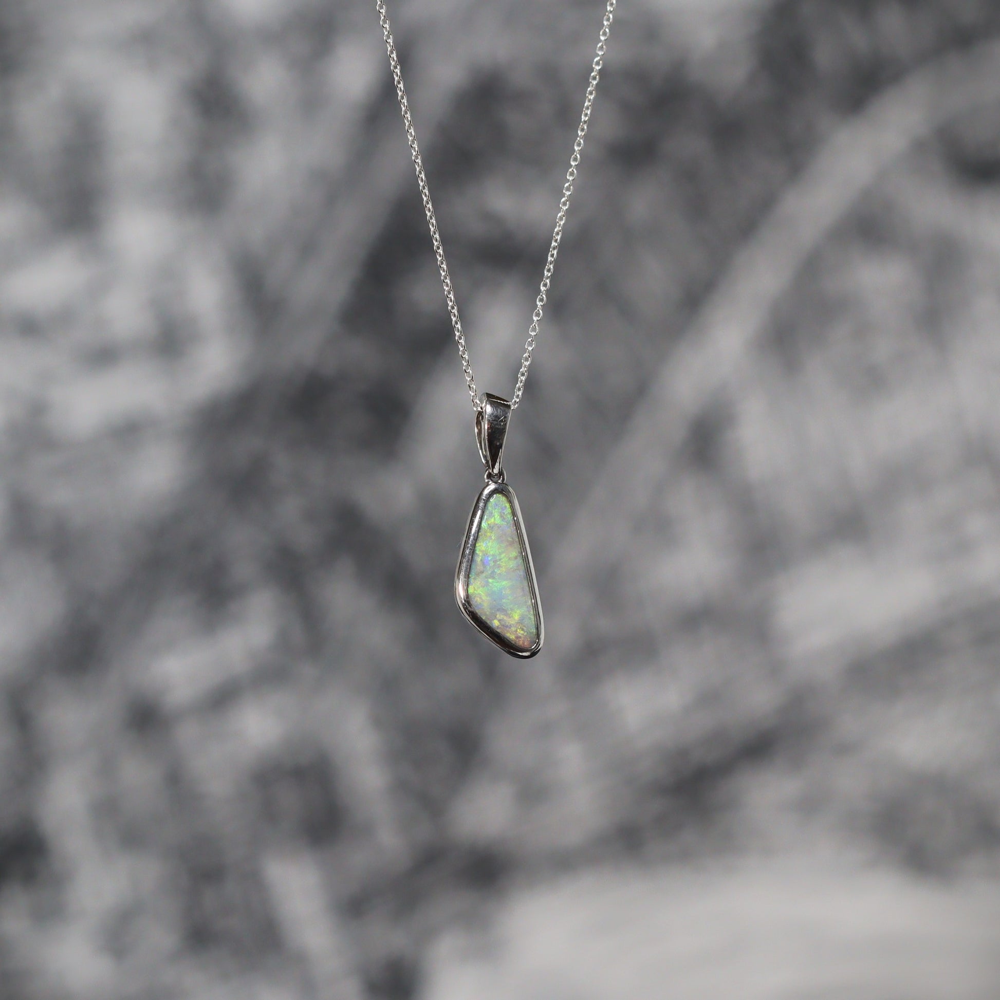 Australian Black Opal silver pendant