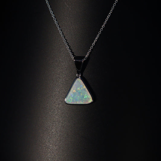 Australian Black Opal silver pendant