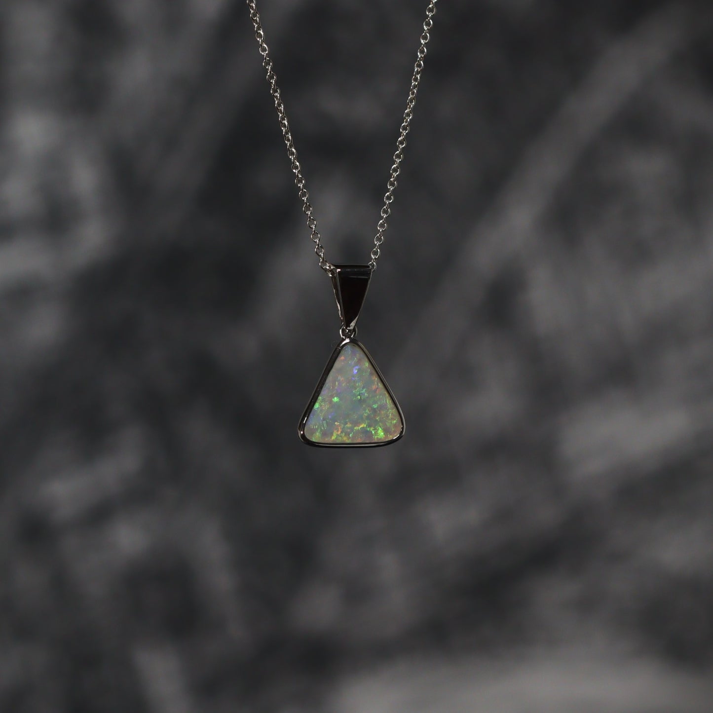 Australian Black Opal silver pendant