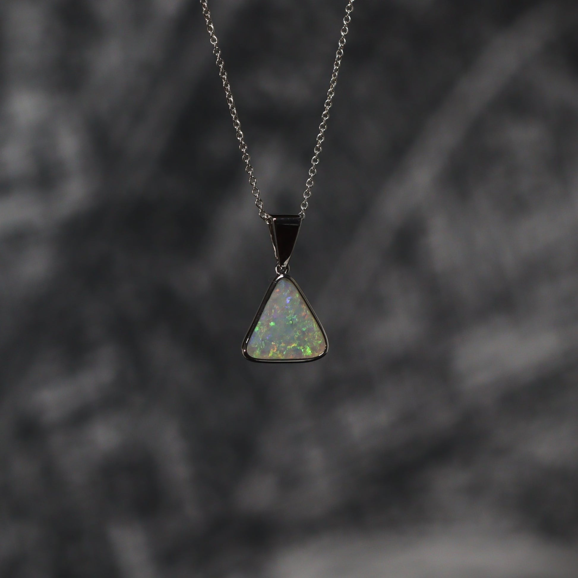 Australian Black Opal silver pendant