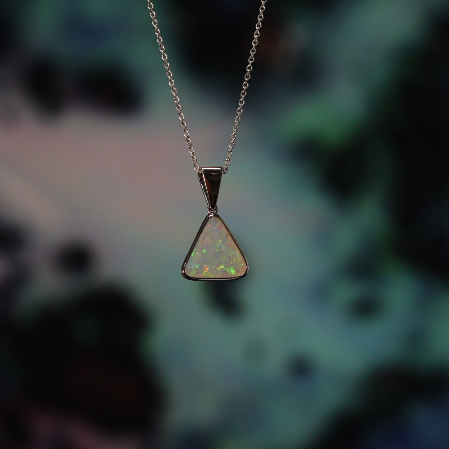 Australian Black Opal silver pendant