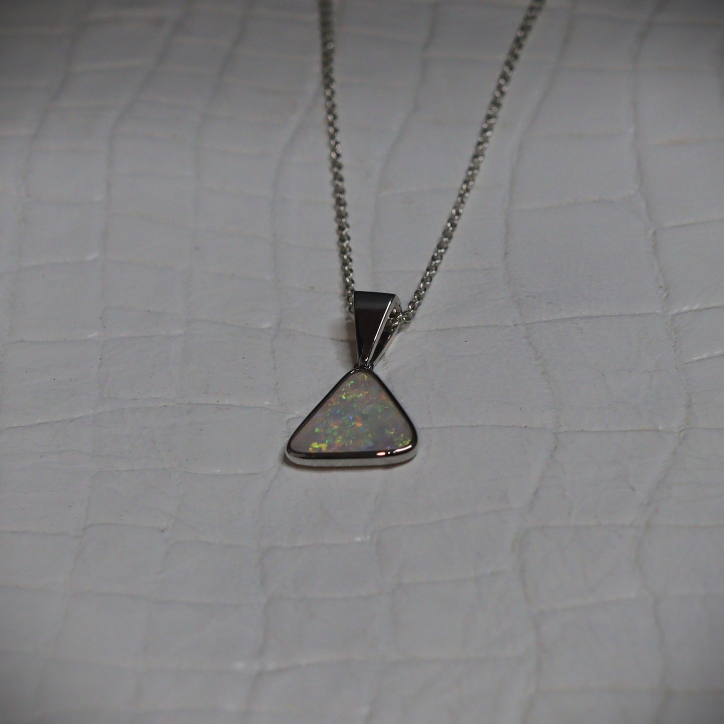 Australian Black Opal silver pendant
