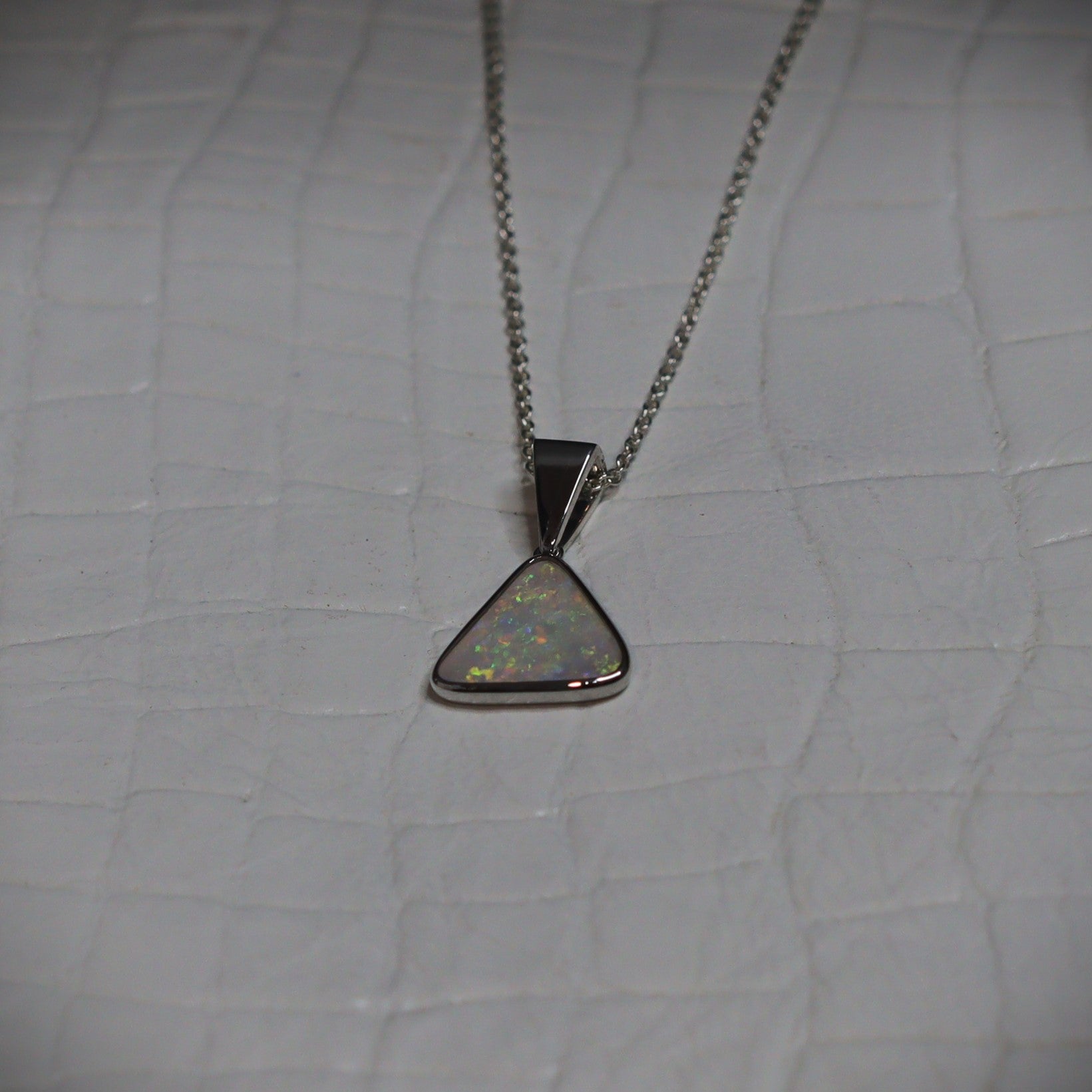 Australian Black Opal silver pendant
