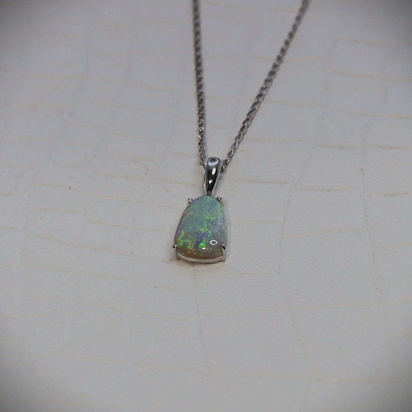 Australian Black Opal in sterling silver pendant