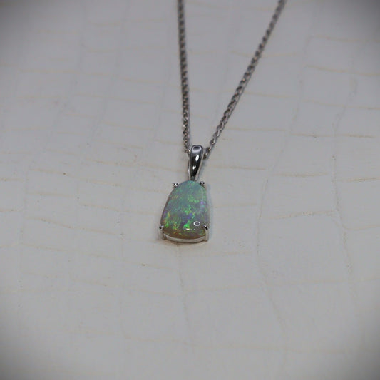 Australian Black Opal in sterling silver pendant