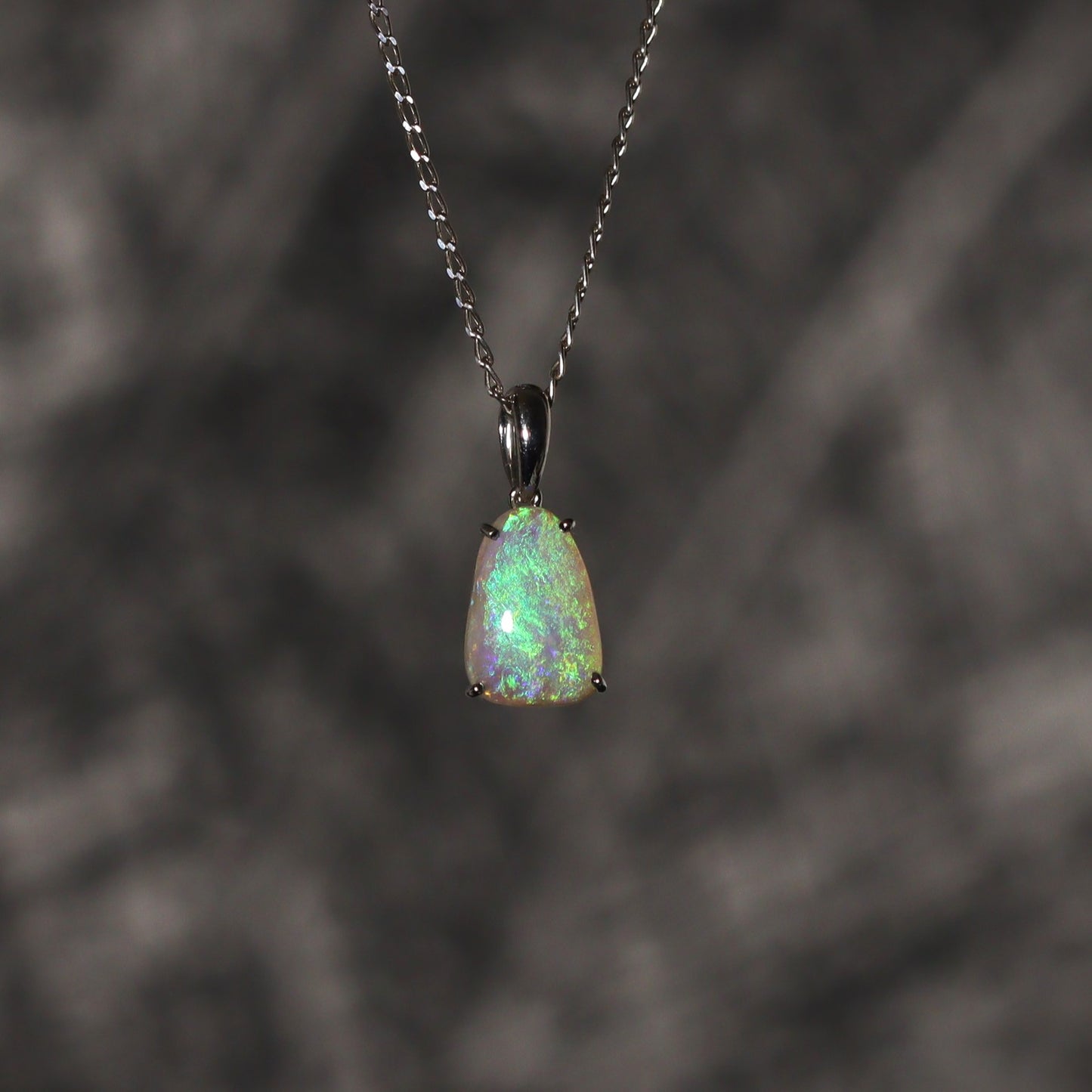 Australian Black Opal in sterling silver pendant