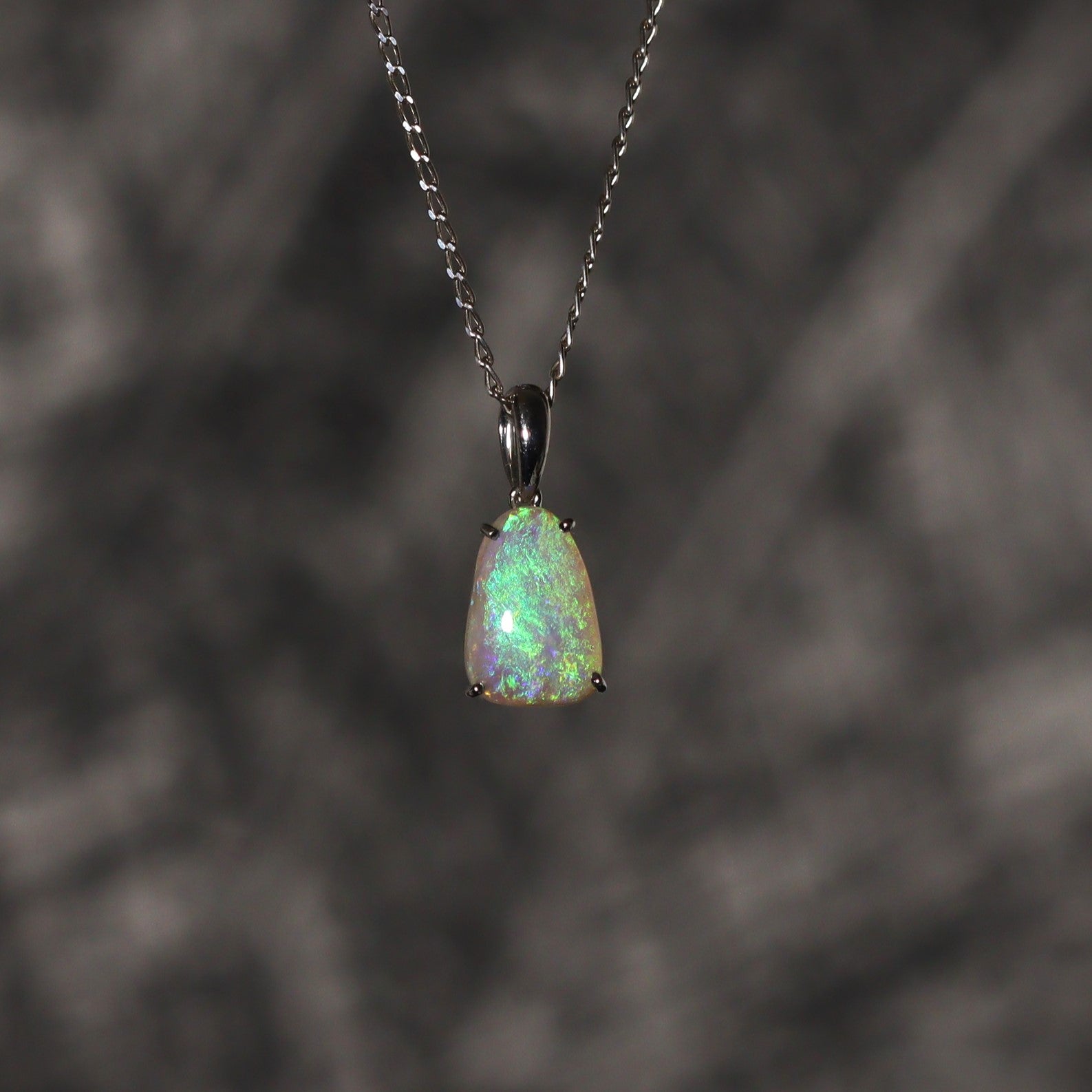 Australian Black Opal in sterling silver pendant