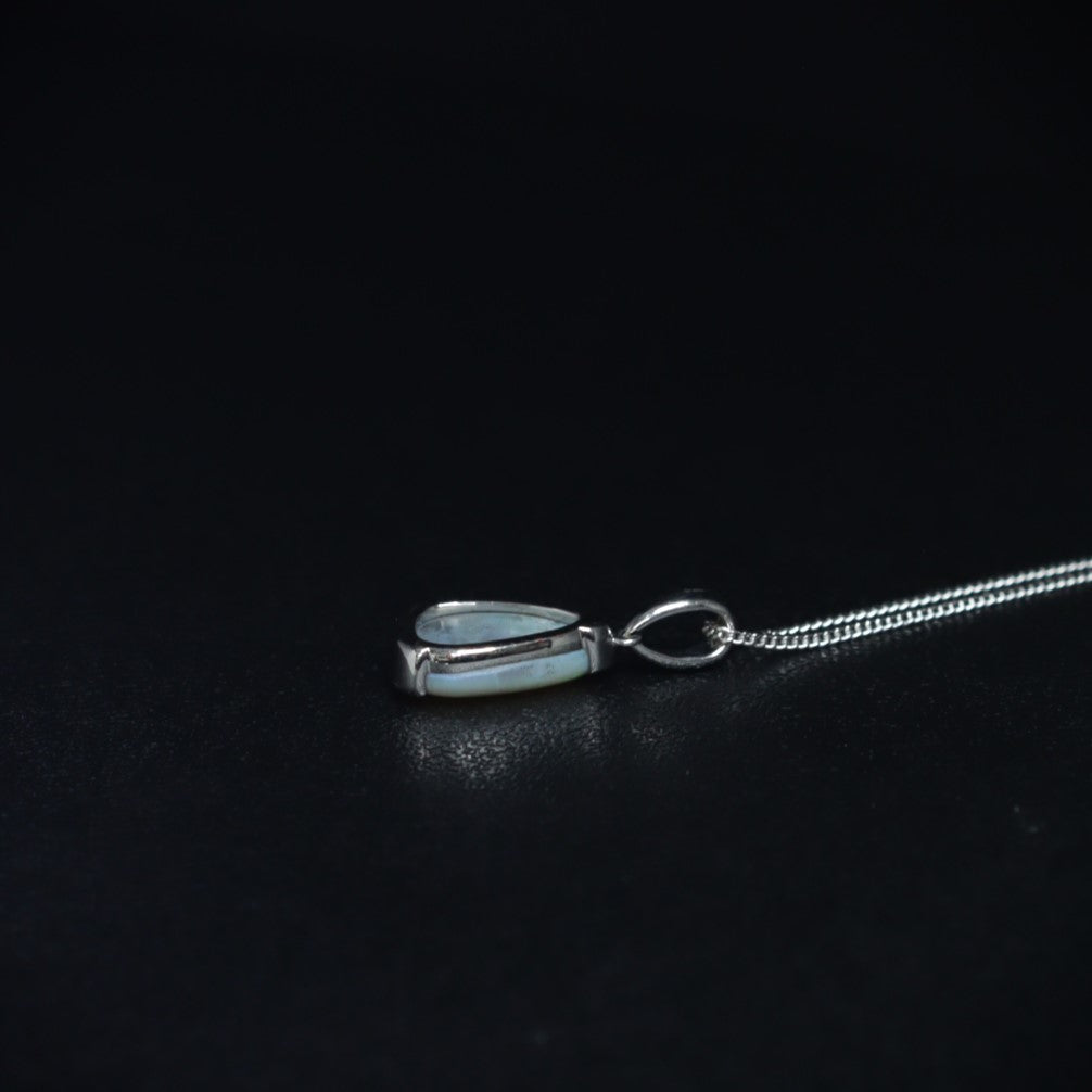 Australian Black Opal in sterling silver pendant
