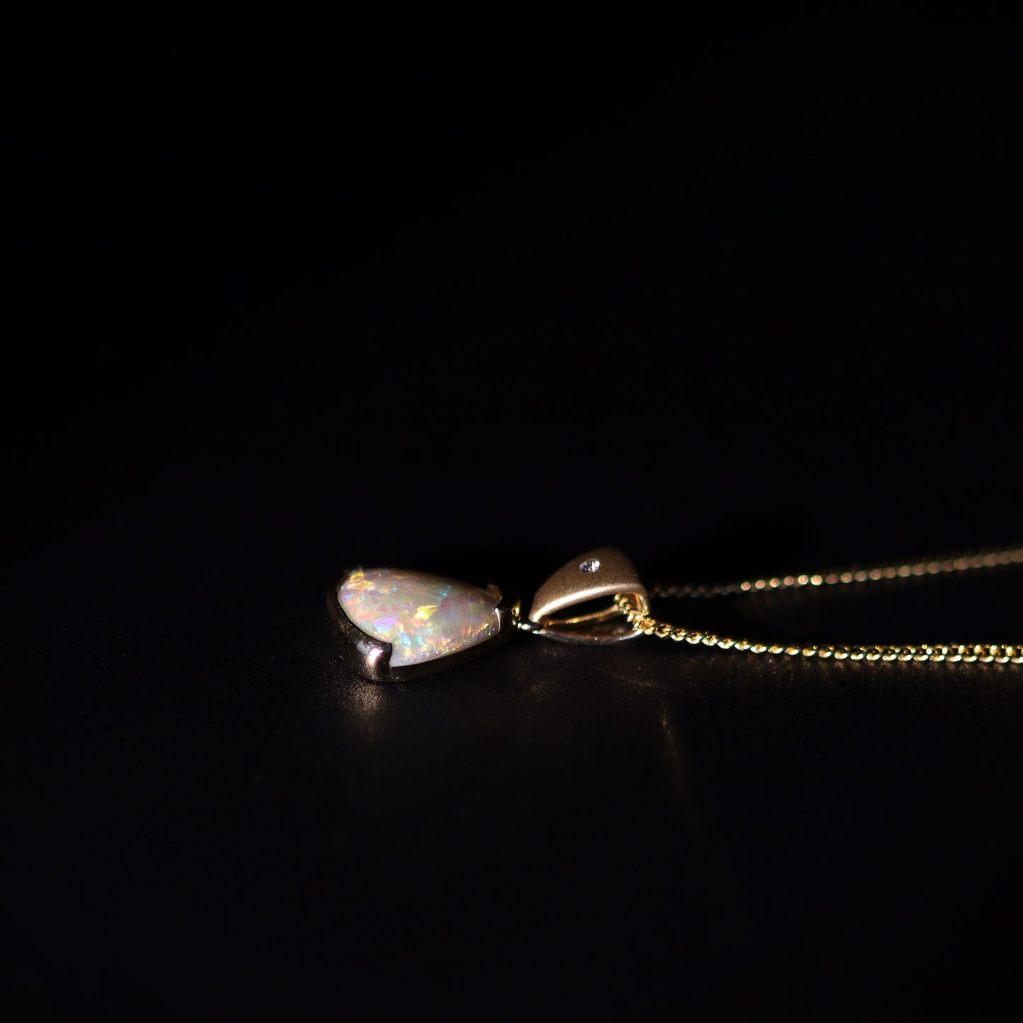 Australian Black Opal 18kt Gold Pendant 2096