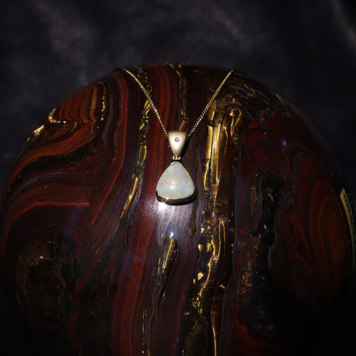 Australian Black Opal 18kt Gold Pendant 2096