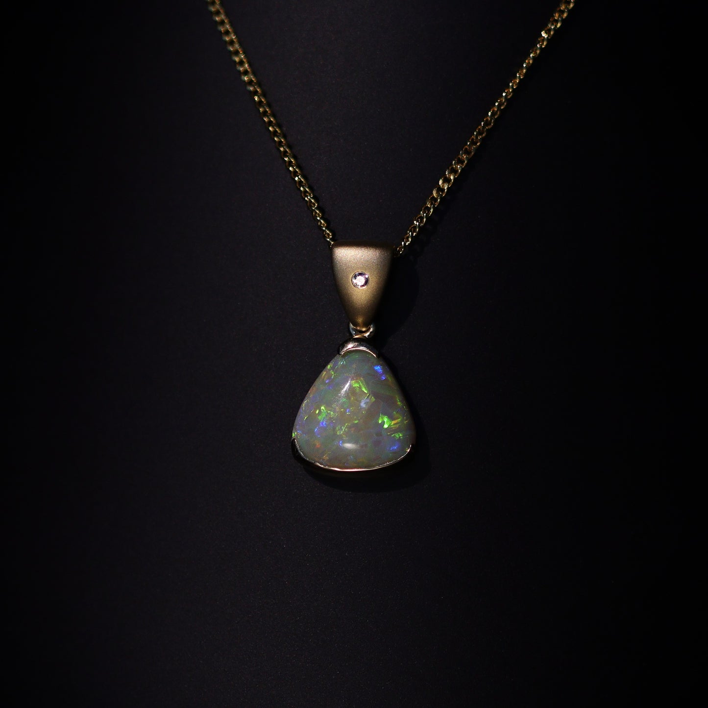 Australian Black Opal 18kt Gold Pendant 2096