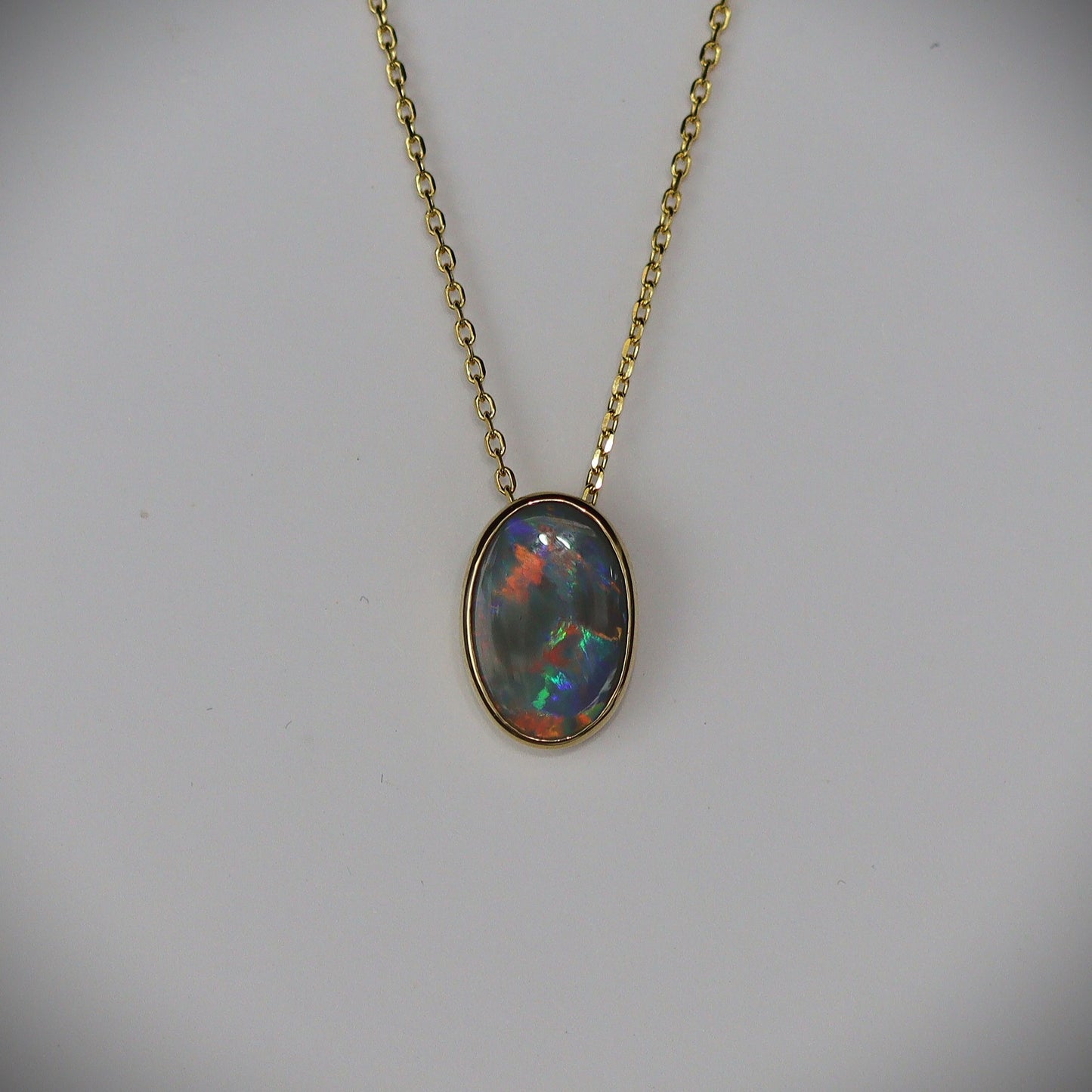 Australian Black Opal 18kt Gold Pendant 2097