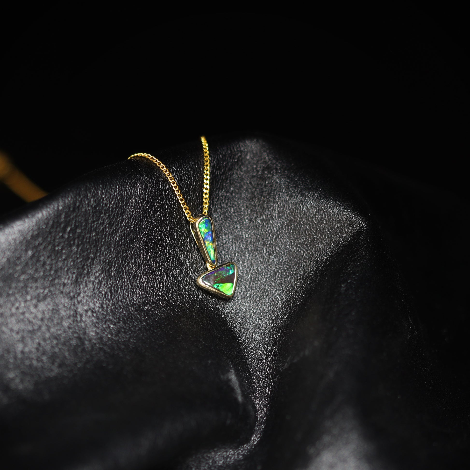 Australian Boulder Opal 18K Gold Pendant