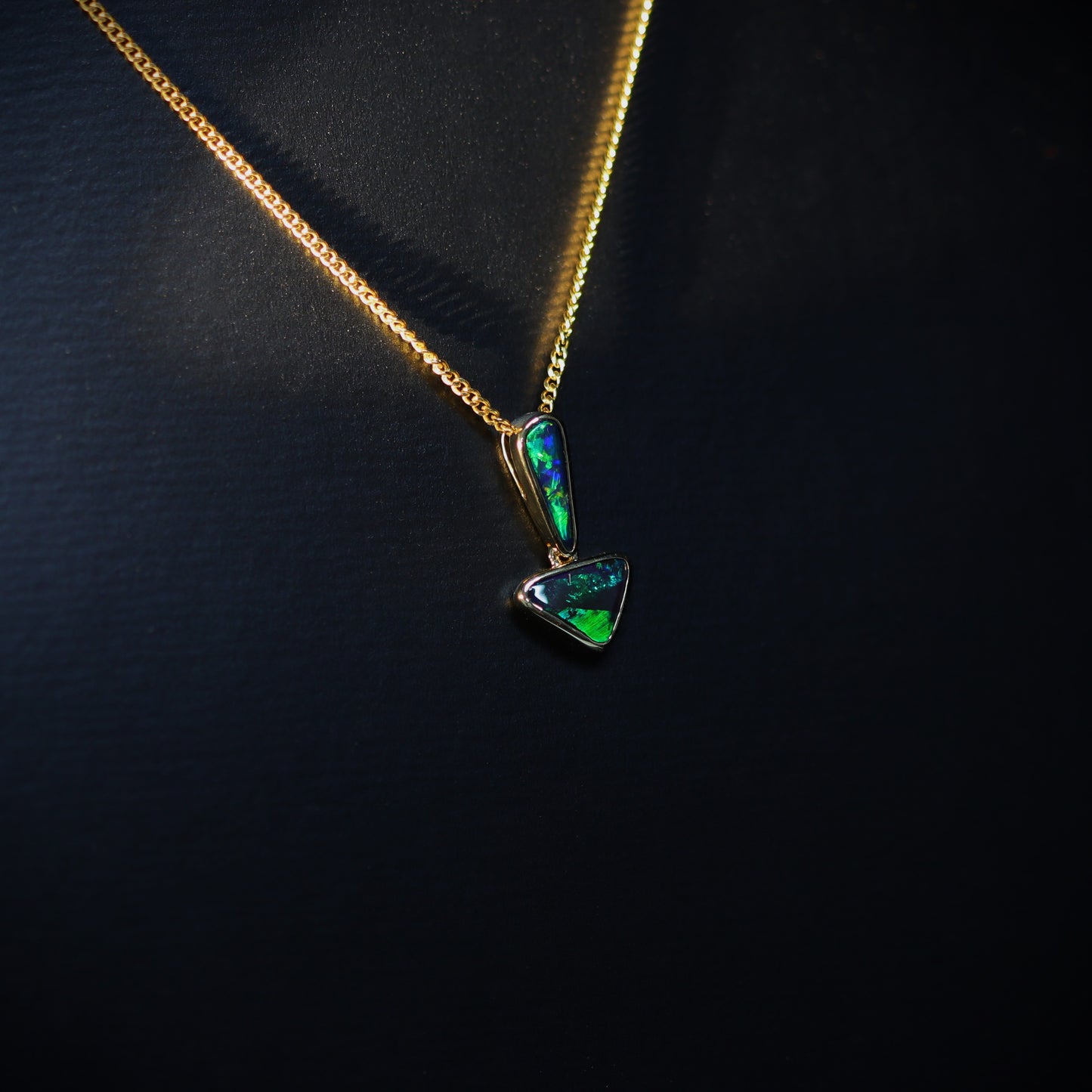 Australian Boulder Opal 18K Gold Pendant