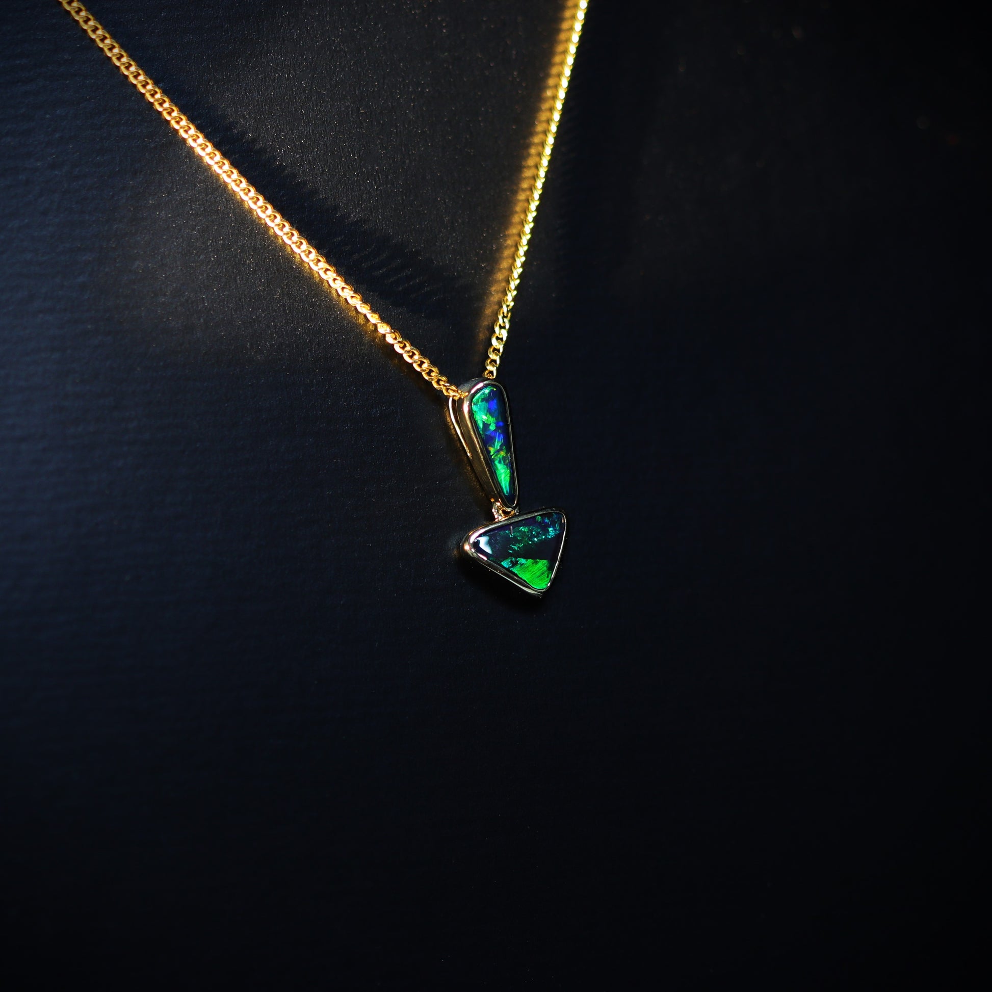 Australian Boulder Opal 18K Gold Pendant