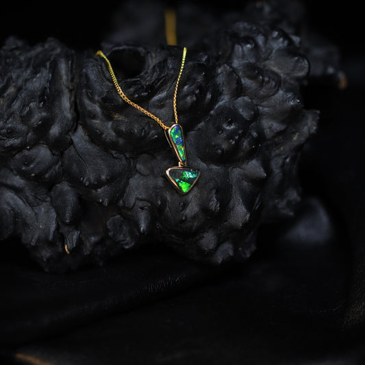 Australian Boulder Opal 18K Gold Pendant