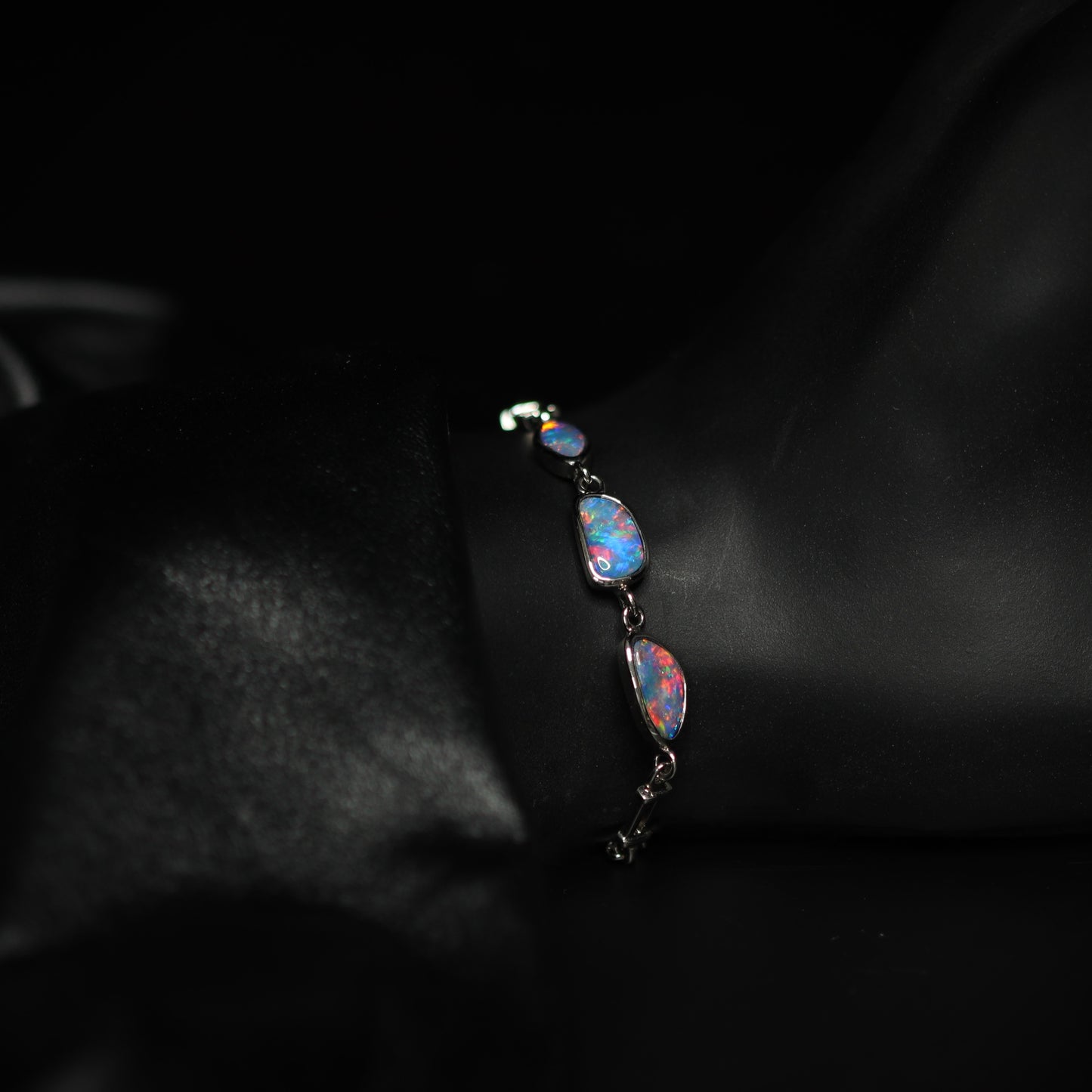Opal Doublet Silver Bracelet 