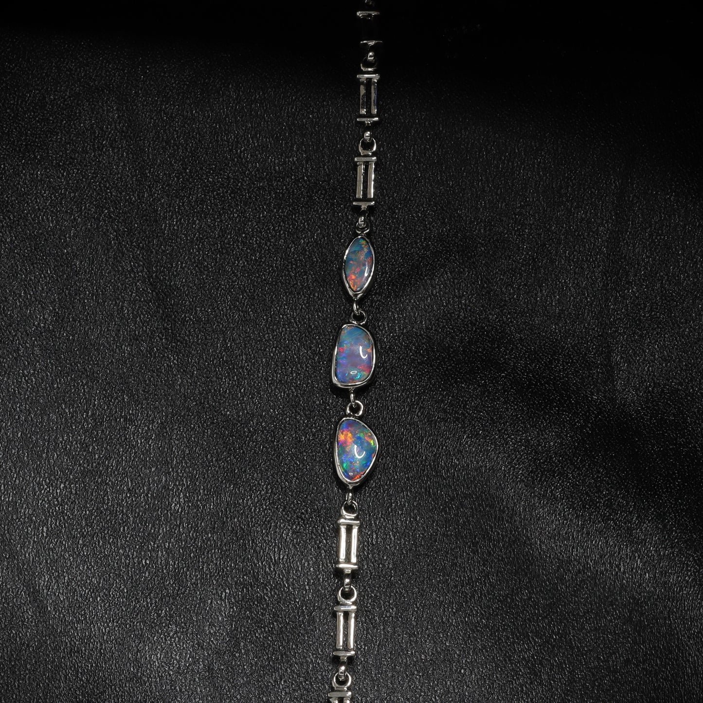 Opal Doublet Silver Bracelet 